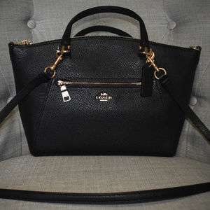 MINT Coach Praire Satchel Purse in Black/Gold